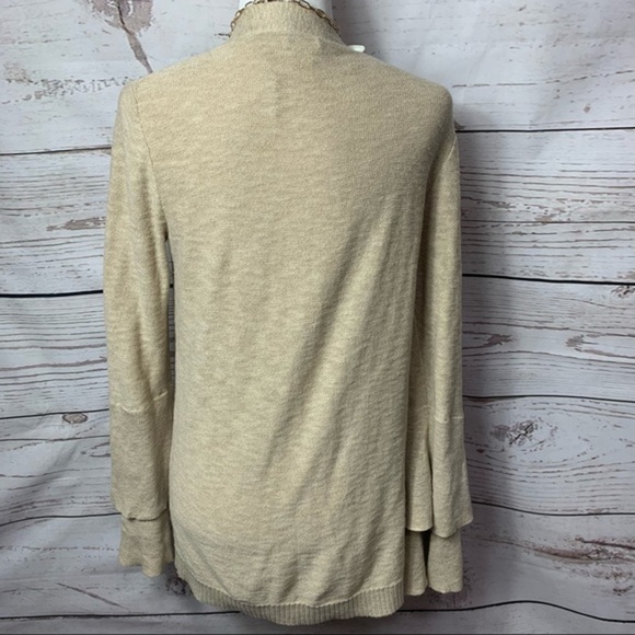 NWOT J.Crew Oatmeal Tiered Ruffle Cardigan - Picture 6 of 8